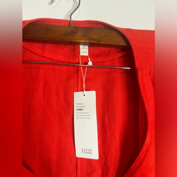 NWT Eileen‎ Fisher linen Geran DBL Breasted red blazer size XL - Picture 3 of 8